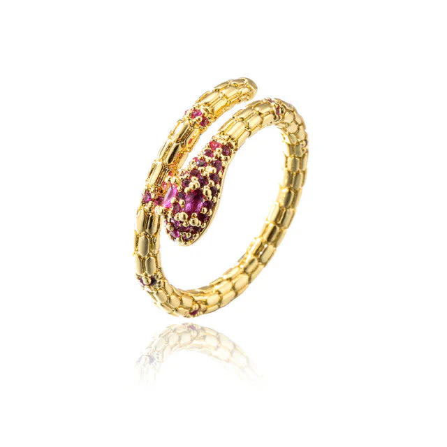 Bague Serpent Zircon Élégant