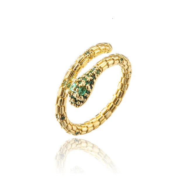Bague Serpent Zircon Élégant - Image 2