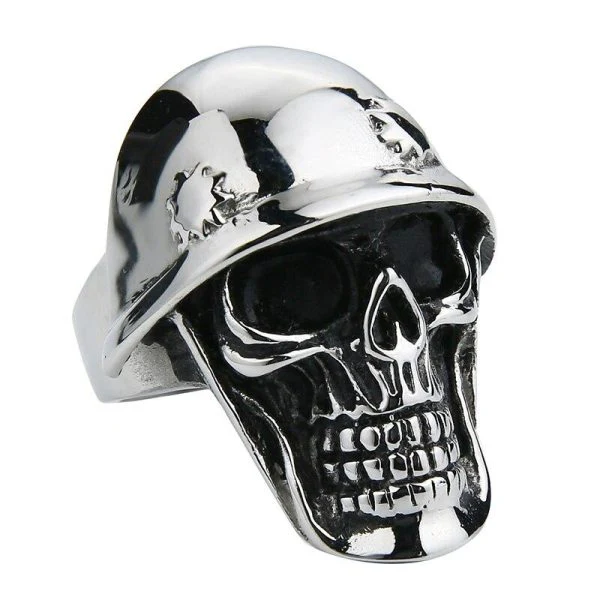 Bague Tête de Mort Helheim en Acier