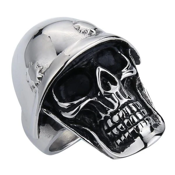Bague Tête de Mort Helheim en Acier - Image 4