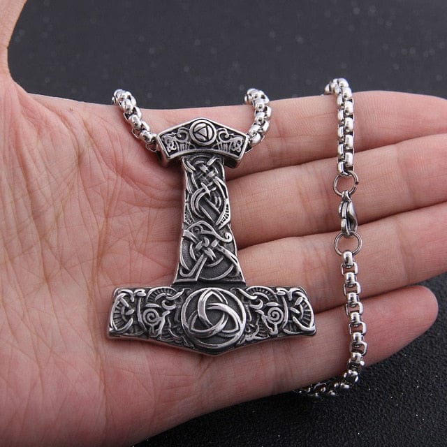 Collier Viking Mjolnir & Triquetra - Fusion des Éléments - Image 2