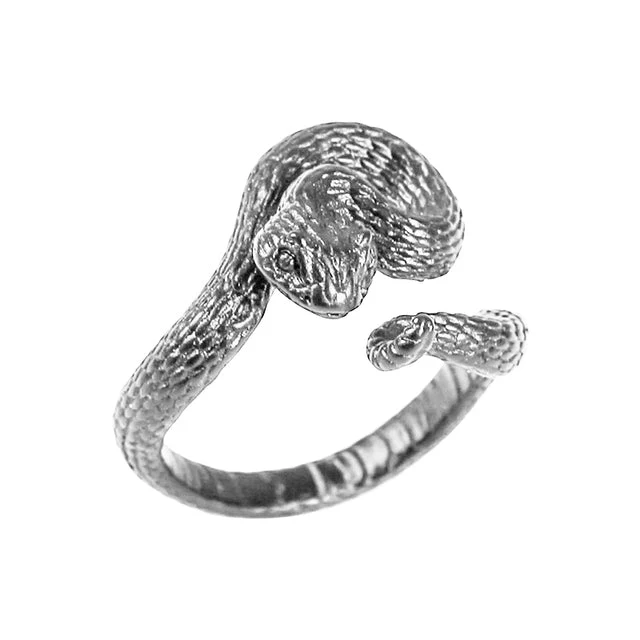 Bague Serpent Noir Mat - Image 2